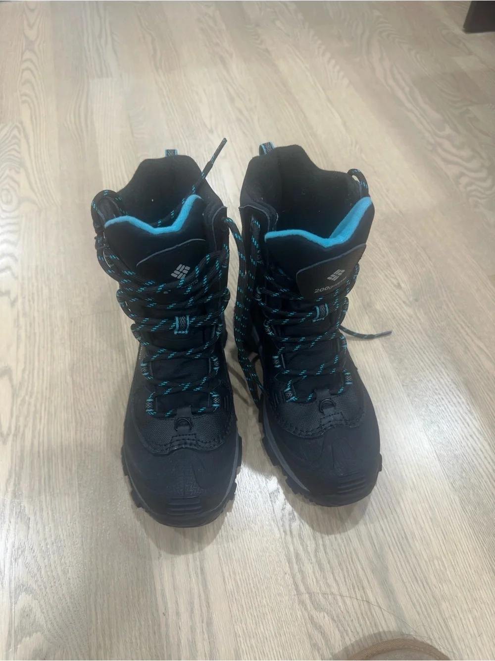 Columbia Black Boots with Teal Accents
